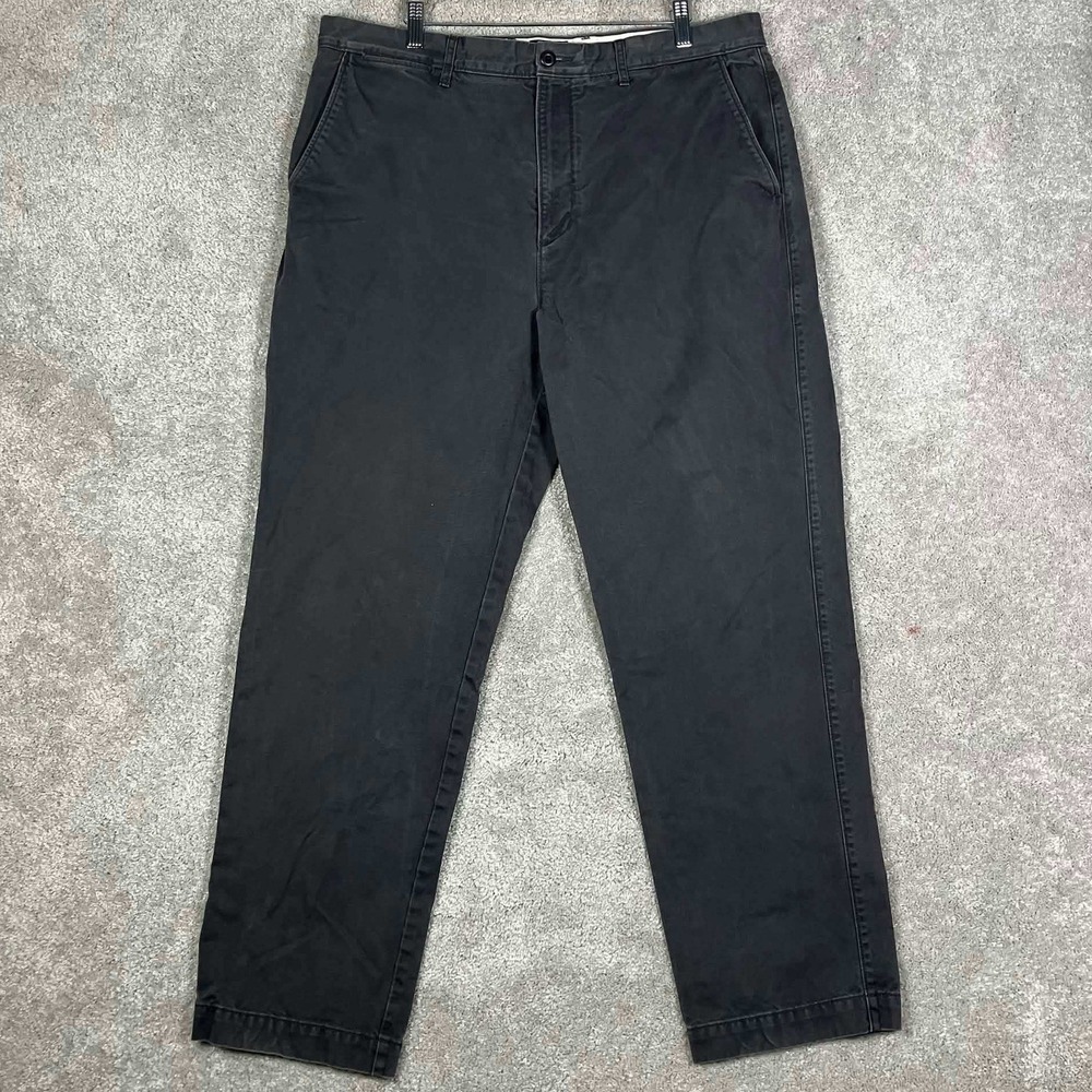J.Crew Oarsman Chino Pants Mens 36x32 Black Straight Leg Casual Cotton Trousers